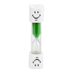 2 Minutes Smiling Face The Hourglass for Kids Toothbrush Timer Sand Clock, green sand